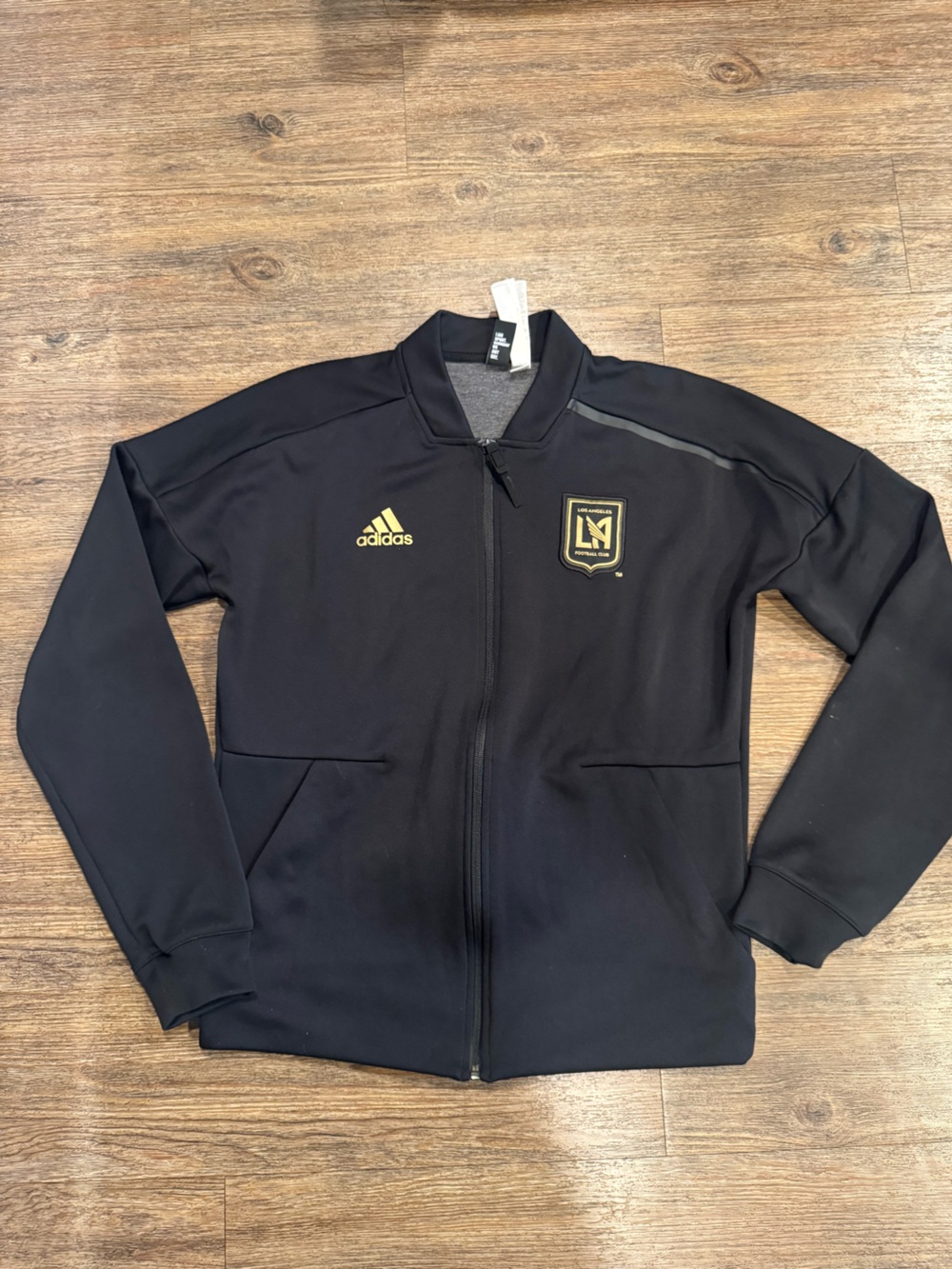 adidas Black Lightweight Full-Zip Jacket with LAFC Gold Logo